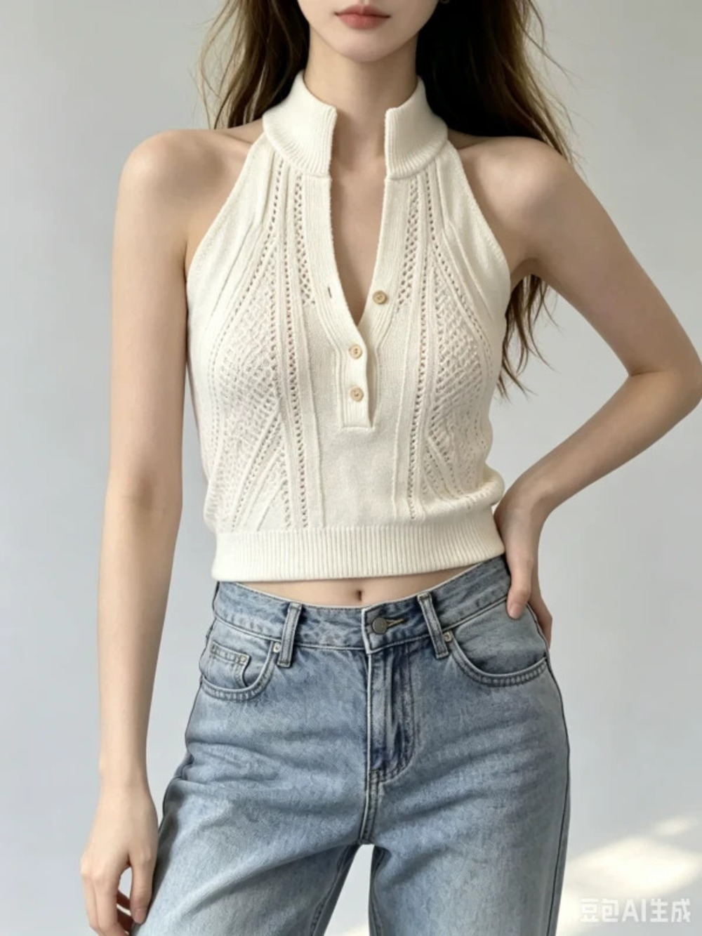 ZARA Summer Knitted Halter Sexy Slim Fit Racerback Tank Top